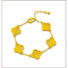 Load image into Gallery viewer, Rhodium Plated Cubic Ziron Stylish Bracelet Gold - Perfii in Saudi Kuwait