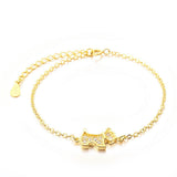 Rhodium Plated Cubic Ziron Stylish Bracelet Gold