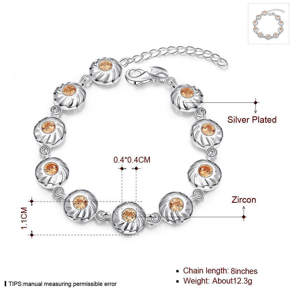 Rhodium Plated Cubic Ziron Stylish Bracelet Orange - Perfii in Saudi Kuwait