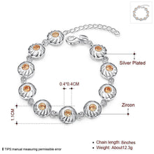 Load image into Gallery viewer, Rhodium Plated Cubic Ziron Stylish Bracelet Orange - Perfii in Saudi Kuwait