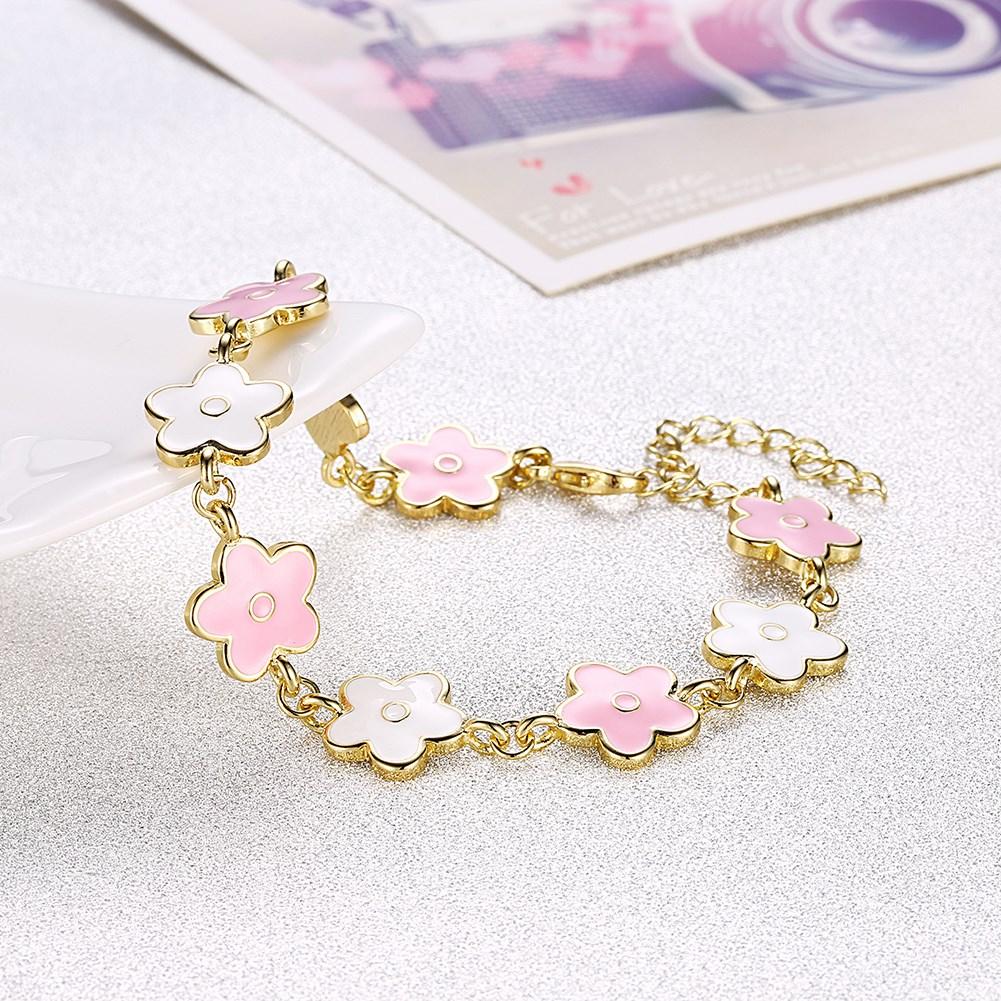 Rhodium Plated Cubic Ziron Stylish Bracelet Pink - Perfii in Saudi Kuwait