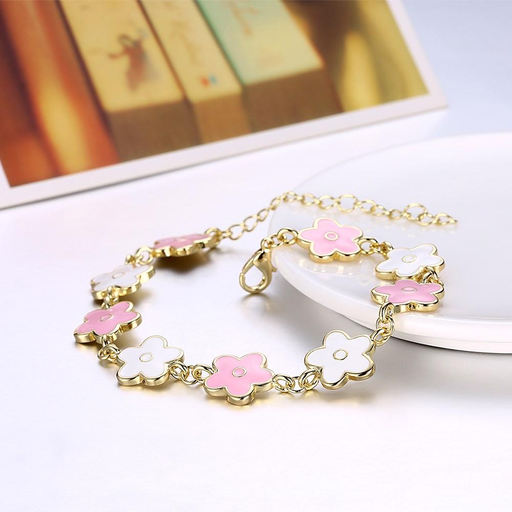 Rhodium Plated Cubic Ziron Stylish Bracelet Pink - Perfii in Saudi Kuwait