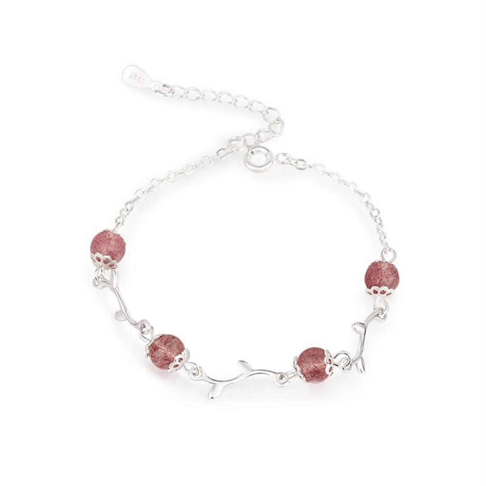 Rhodium Plated Cubic Ziron Stylish Bracelet Pink - Perfii in Saudi Kuwait