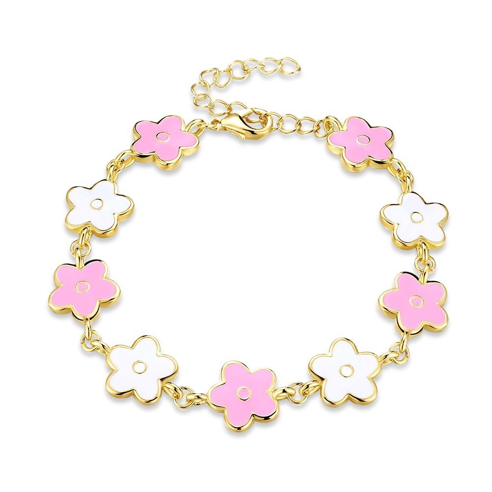 Rhodium Plated Cubic Ziron Stylish Bracelet Pink - Perfii in Saudi Kuwait