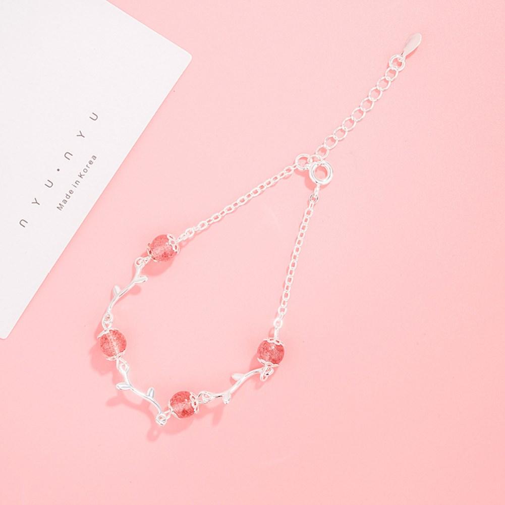 Rhodium Plated Cubic Ziron Stylish Bracelet Pink - Perfii in Saudi Kuwait