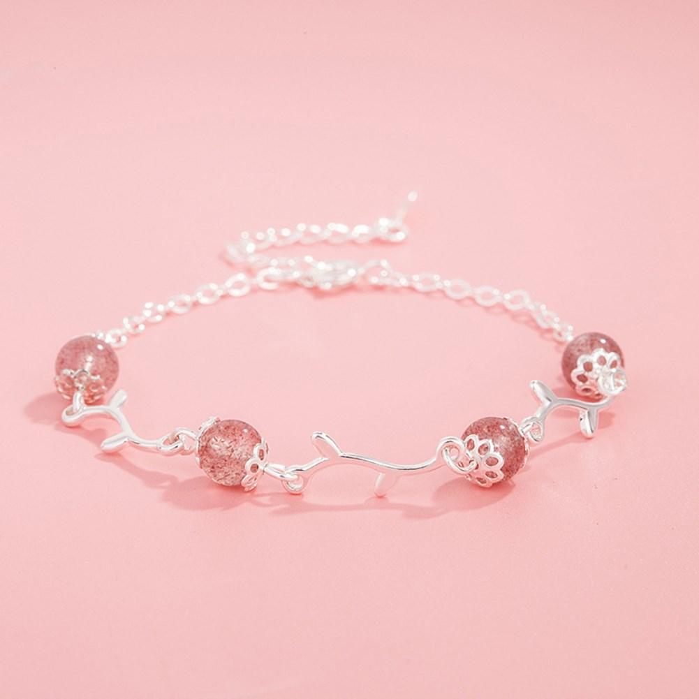 Rhodium Plated Cubic Ziron Stylish Bracelet Pink - Perfii in Saudi Kuwait