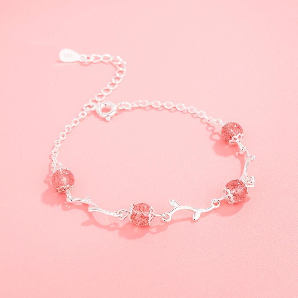 Rhodium Plated Cubic Ziron Stylish Bracelet Pink - Perfii in Saudi Kuwait