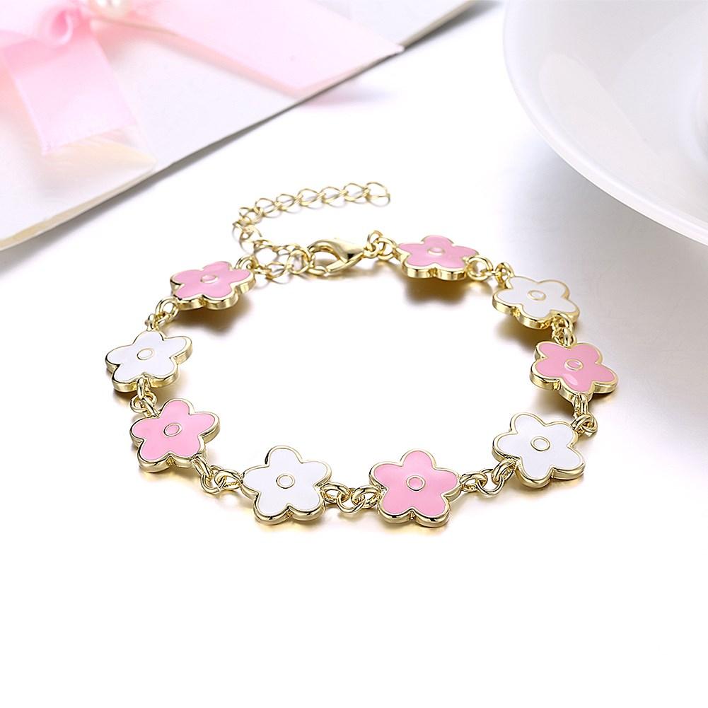 Rhodium Plated Cubic Ziron Stylish Bracelet Pink - Perfii in Saudi Kuwait