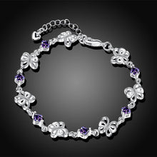 Load image into Gallery viewer, Rhodium Plated Cubic Ziron Stylish Bracelet Purple - Perfii in Saudi Kuwait