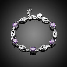 Load image into Gallery viewer, Rhodium Plated Cubic Ziron Stylish Bracelet Purple - Perfii in Saudi Kuwait