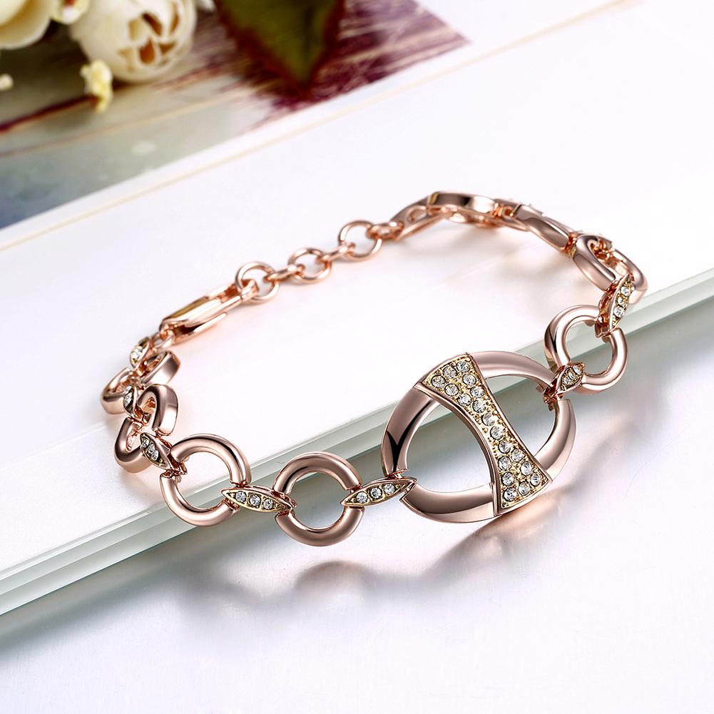 Rhodium Plated Cubic Ziron Stylish Bracelet Rose Gold - Perfii in Saudi Kuwait