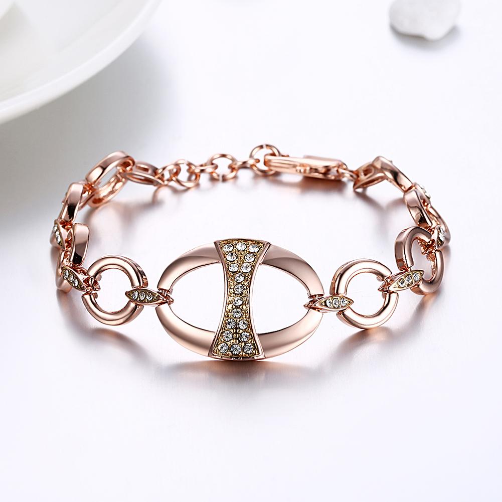 Rhodium Plated Cubic Ziron Stylish Bracelet Rose Gold - Perfii in Saudi Kuwait