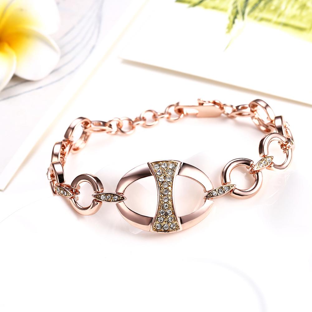 Rhodium Plated Cubic Ziron Stylish Bracelet Rose Gold - Perfii in Saudi Kuwait