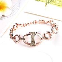 Load image into Gallery viewer, Rhodium Plated Cubic Ziron Stylish Bracelet Rose Gold - Perfii in Saudi Kuwait