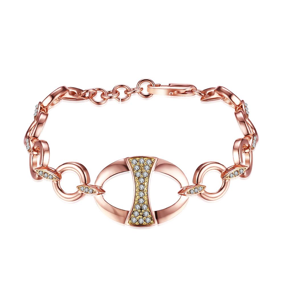 Rhodium Plated Cubic Ziron Stylish Bracelet Rose Gold - Perfii in Saudi Kuwait