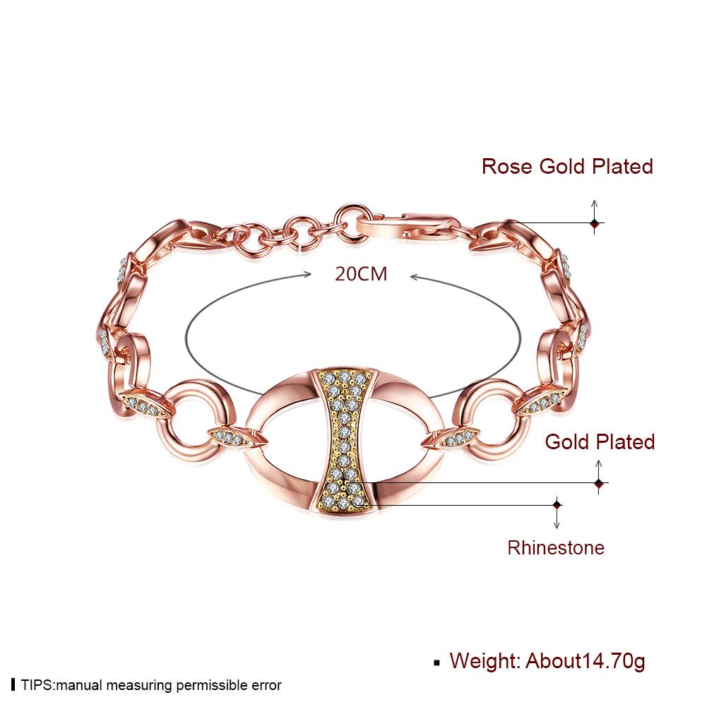 Rhodium Plated Cubic Ziron Stylish Bracelet Rose Gold - Perfii in Saudi Kuwait