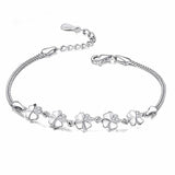 Rhodium Plated Cubic Ziron Stylish Bracelet Silver