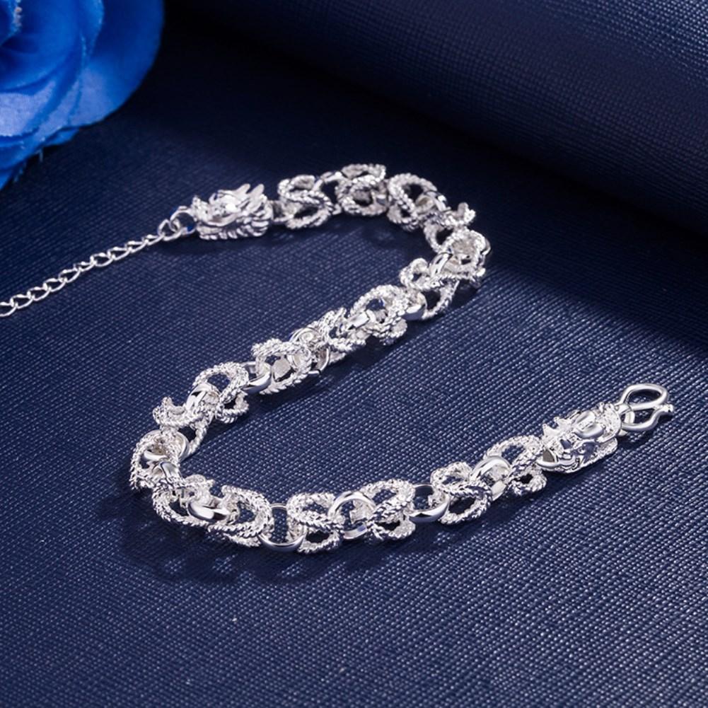 Rhodium Plated Cubic Ziron Stylish Bracelet Silver - Perfii in Saudi Kuwait