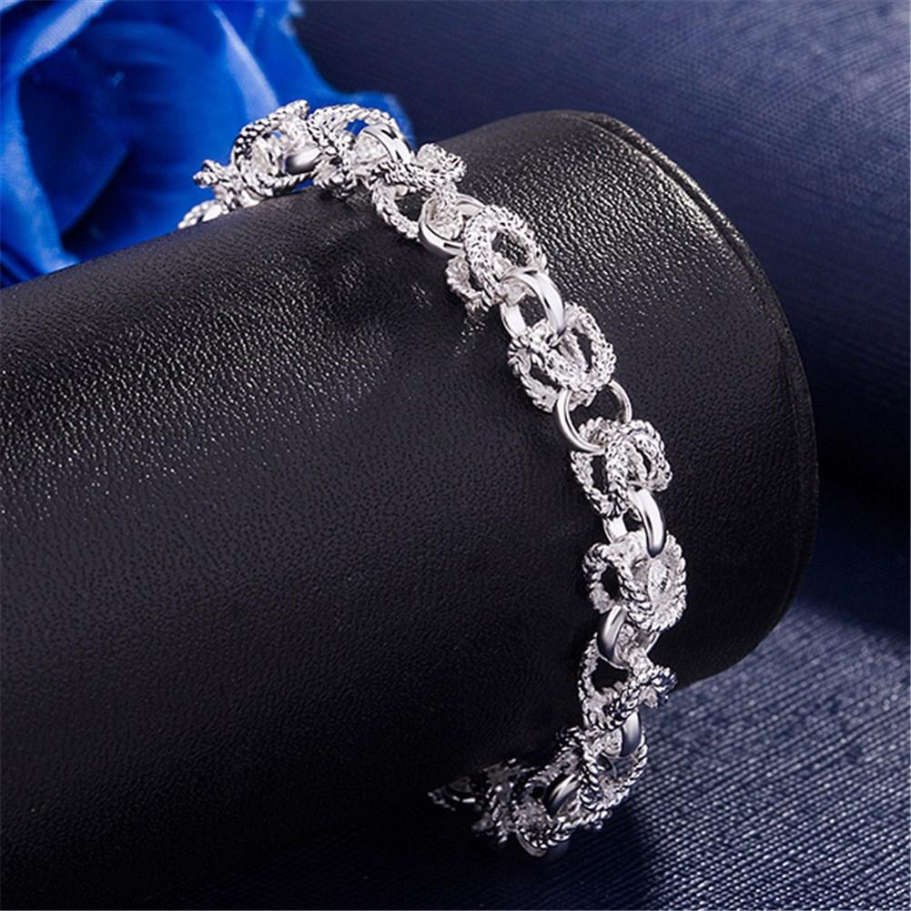 Rhodium Plated Cubic Ziron Stylish Bracelet Silver - Perfii in Saudi Kuwait