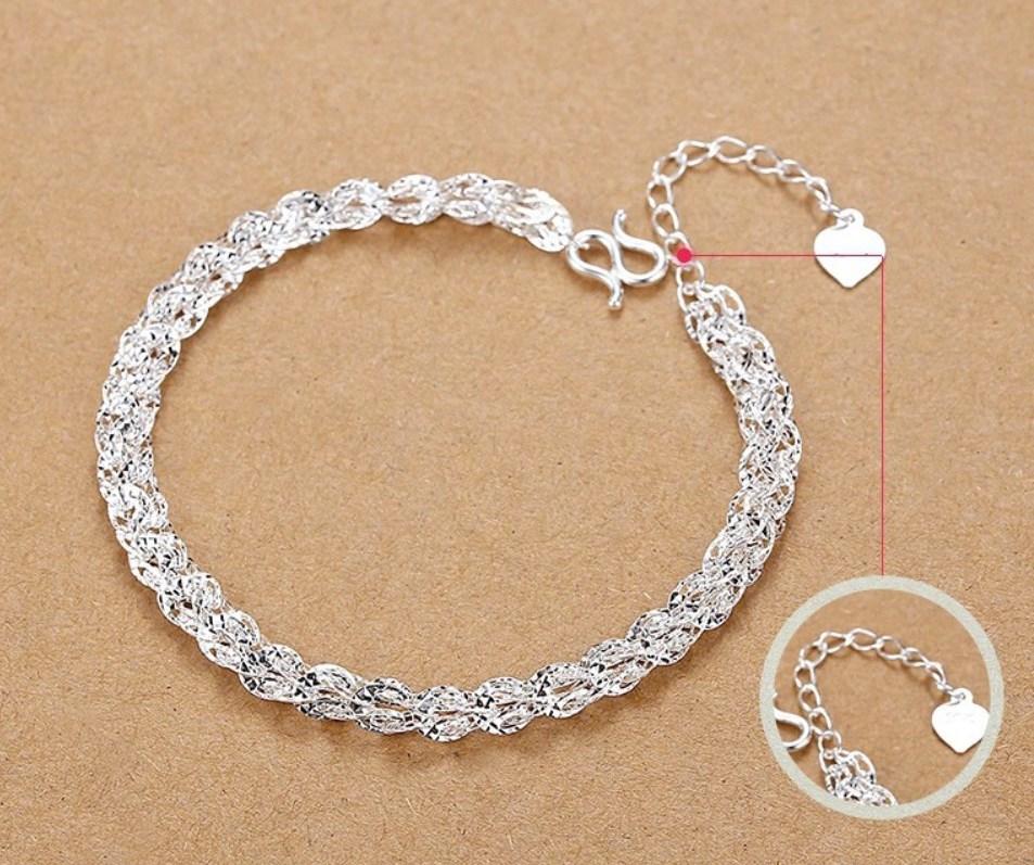 Rhodium Plated Cubic Ziron Stylish Bracelet Silver - Perfii in Saudi Kuwait