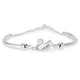 Rhodium Plated Cubic Ziron Stylish Bracelet Silver