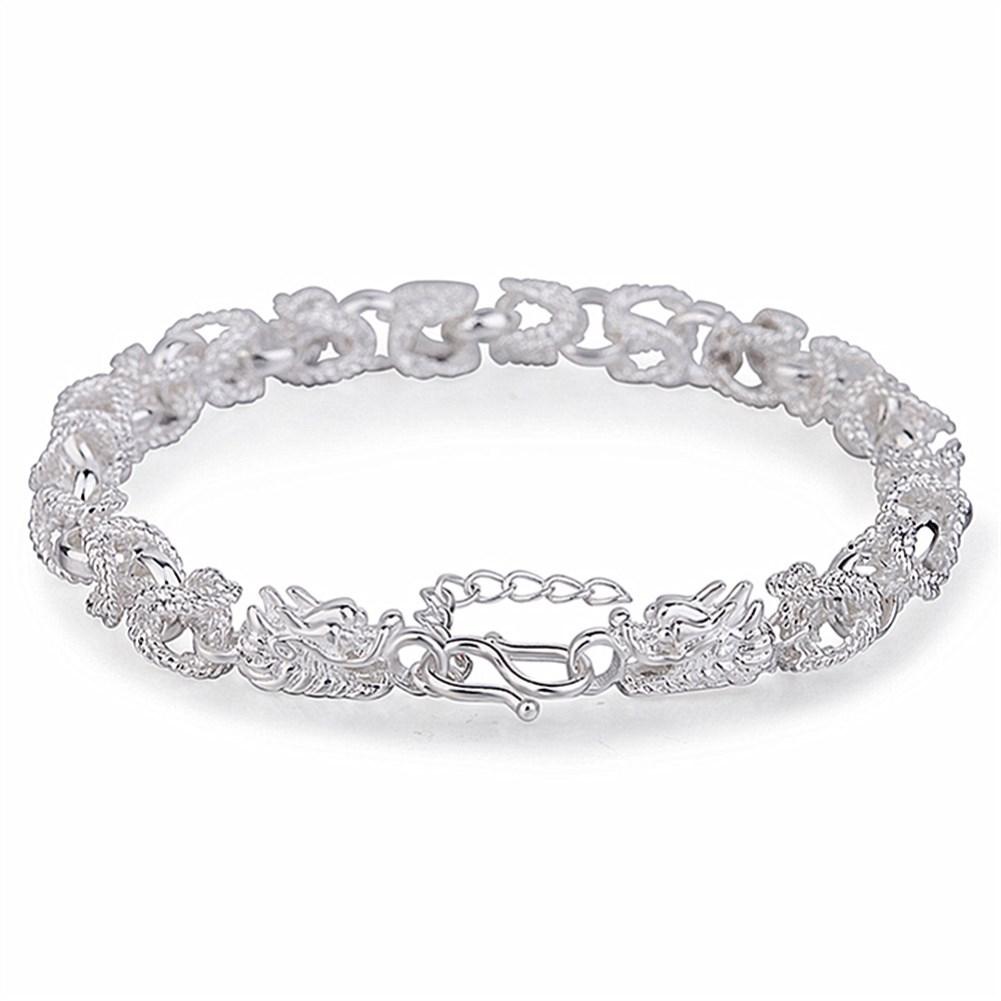 Rhodium Plated Cubic Ziron Stylish Bracelet Silver - Perfii in Saudi Kuwait