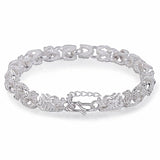 Rhodium Plated Cubic Ziron Stylish Bracelet Silver