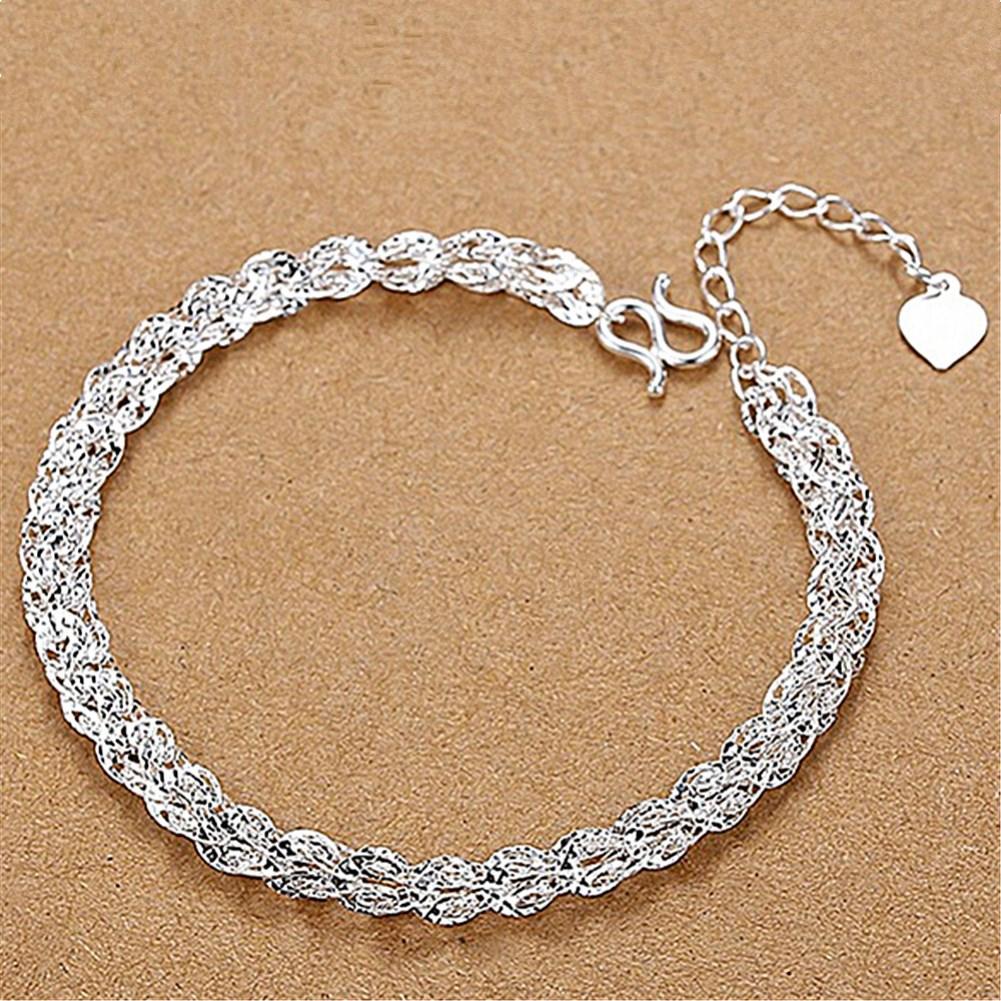 Rhodium Plated Cubic Ziron Stylish Bracelet Silver - Perfii in Saudi Kuwait