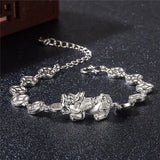 Rhodium Plated Cubic Ziron Stylish Bracelet Silver