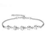 Rhodium Plated Cubic Ziron Stylish Bracelet Silver