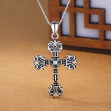 Load image into Gallery viewer, Rhodium Plated Ziron Studded Pendant Necklace Black - Perfii in Saudi Kuwait