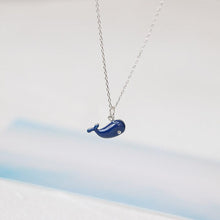 Load image into Gallery viewer, Rhodium Plated Ziron Studded Pendant Necklace Blue - Perfii in Saudi Kuwait