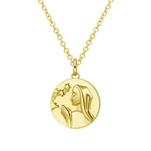 Load image into Gallery viewer, Rhodium Plated Ziron Studded Pendant Necklace Gold - Perfii in Saudi Kuwait