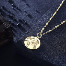 Load image into Gallery viewer, Rhodium Plated Ziron Studded Pendant Necklace Gold - Perfii in Saudi Kuwait