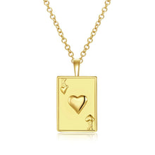 Load image into Gallery viewer, Rhodium Plated Ziron Studded Pendant Necklace Gold - Perfii in Saudi Kuwait