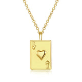 Rhodium Plated Ziron Studded Pendant Necklace Gold