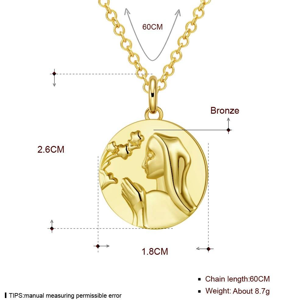 Rhodium Plated Ziron Studded Pendant Necklace Gold - Perfii in Saudi Kuwait