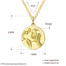 Load image into Gallery viewer, Rhodium Plated Ziron Studded Pendant Necklace Gold - Perfii in Saudi Kuwait