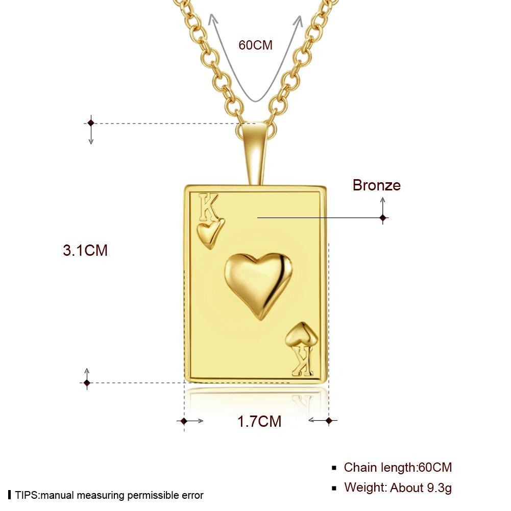 Rhodium Plated Ziron Studded Pendant Necklace Gold - Perfii in Saudi Kuwait