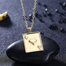 Load image into Gallery viewer, Rhodium Plated Ziron Studded Pendant Necklace Gold - Perfii in Saudi Kuwait