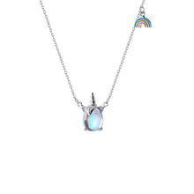 Load image into Gallery viewer, Rhodium Plated Ziron Studded Pendant Necklace Multicolour - Perfii in Saudi Kuwait