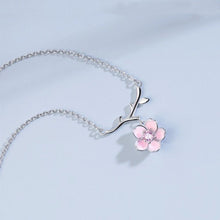Load image into Gallery viewer, Rhodium Plated Ziron Studded Pendant Necklace Pink - Perfii in Saudi Kuwait