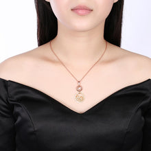 Load image into Gallery viewer, Rhodium Plated Ziron Studded Pendant Necklace Rose Gold - Perfii in Saudi Kuwait