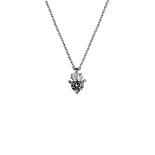 Load image into Gallery viewer, Rhodium Plated Ziron Studded Pendant Necklace Silver - Perfii in Saudi Kuwait