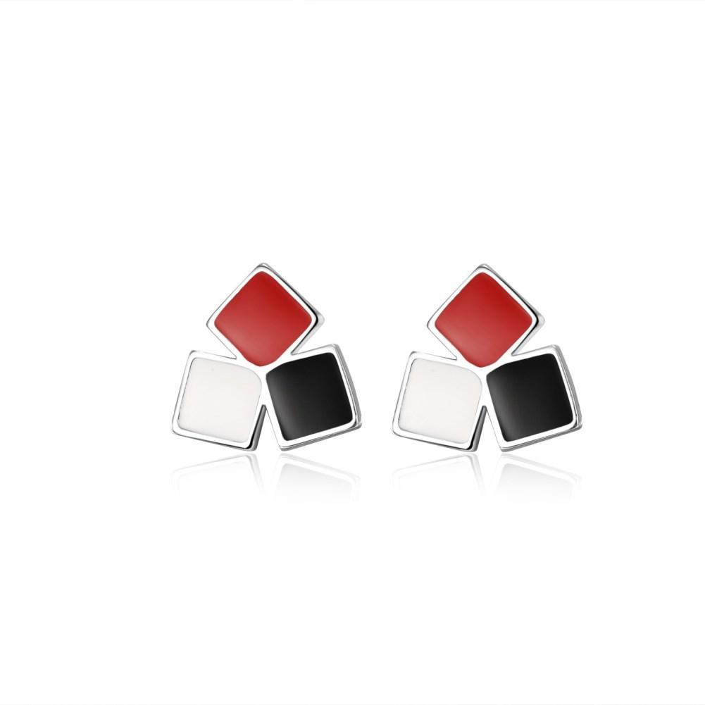 Rhodium Plated Ziron Stylish Earrings Black - Perfii in Saudi Kuwait