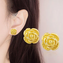 Load image into Gallery viewer, Rhodium Plated Ziron Stylish Earrings Gold - Perfii in Saudi Kuwait