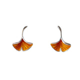 Rhodium Plated Ziron Stylish Earrings Orange