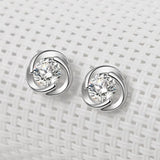 Rhodium Plated Ziron Stylish Earrings Silver