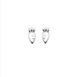 Rhodium Plated Ziron Stylish Earrings Silver