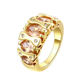 Rhodium Plated Ziron Stylish Ring Size 8 Gold